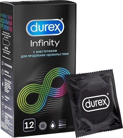Durex (Дюрекс) презервативы Infinity гладкие с анестетиком (вариант 2) 12шт
