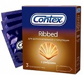 Contex (Контекс) презервативы Ribbed с ребрышками 3шт, Рекитт Бенкизер Хелскэр Интернешнл Лтд.