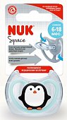 Nuk Space Night (НУК) соска-пустышка силиконовая ортодонтическая 6-18месяцев Пингвин +контейнер, MAPA GmbH