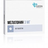 Мелатонин, таблетки, покрытые пленочной оболочкой 3мг, 60 шт, Озон ООО